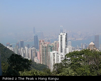 Pohled z The Peak v Hong Kongu